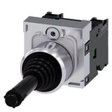 Coordinate switch, 22 mm, round, metal high gloss, black, horizontal latching
