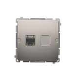Single shielded computer socket RJ45 category 6 with anti-dust cover, (module), satin, metallized