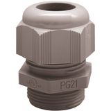 Cable Gland with slats Polyamide 6 PG16 Grey RAL 7001