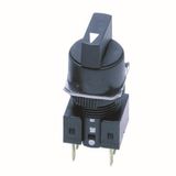 Selector switch, non-illuminated,lever type, round, 2 notches, spring- A16S2013M