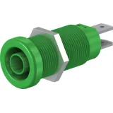 4 mm socket, flat plug connection, mounting Ø 12.2 mm, CAT IV, green, 66.9131-25