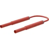 Safety measuring lead with (4 mm lamella plug, straight) to (4 mm lamella plug, straight), 1.5 m, red, TPE, 0.5 mm², CAT IV, 66.8010-15022