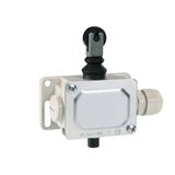 Metal limit switch, PL series, top roller push plunger. Contacts 2NO. IP40