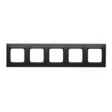 5 gang frame, black matt