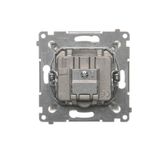 Key for a double roller blind for switches and electronic controllers, Gold matt, metalic