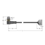 Actuator and Sensor Cable, PUR Connection Cable   WSC12T-2/TXL