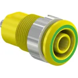 4 mm socket, solder connection, mounting Ø 12.2 mm, CAT III, yellow/green, 49.7049-20