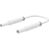 Safety measuring lead with (4 mm lamella plug, straight) to (4 mm socket, straight), 0.5 m, white, PVC, 1.0 mm², CAT IV, 66.1044-05029
