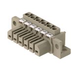 PCB plug-in connector, female header, Flange, THT solder connection, 7.00 mm, Number of poles: 8, 90°, Solder pin length (l): 3.2 mm, silver-plated, Pebble grey, Box