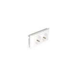 BLOCK TWO EARTH SOCKET (SCHUKO) L60-4 MOD RED