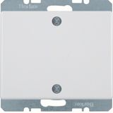 Blind plug with centre plate and screw fastening Arsys polar white, gl