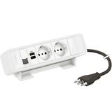 2 SOCKETS IT P30 + USB A+C 15W + 1 RJ45 CAT6 UTP (F/F) 2m CORD WITH PLUG