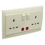 DOUB EARTH SOCK(BRITISH)W/SWITCH & PILOT LAMP