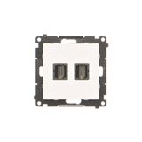HDMI double socket, module, white matt, HDMI Standard: HDMI 1.4
