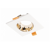 Spot luminaire housing ARIES IP20, PC, square, white/gold