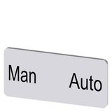 Labeling plate 12.5 x 27 mm, silver-colored label, labeling: MAN Auto
