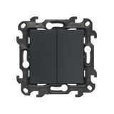 Two-way switch without pictogram, (module), Simon 24, IP20/IP44, 10AX, graphite mat