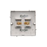 Double push button without pictogram: 2 inputs, 2 outputs, (module), 10AX, quick connection, satin, metallized