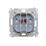 Double socket outlet with Schuko earthing, Silver matt, metalic, 16A