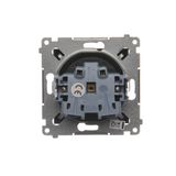 IP44 single socket outlet with shutters and frame seal - transparent flap, 16A, black matt