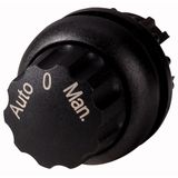 M22S-WR3-X94 Changeover switch, RMQ-Titan, With rotary head, maintained, 3 positions, inscribed, Bezel: black, Auto 0 Man.