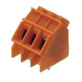Printed circuit board terminals, 5.00 mm, Number of poles: 4, 135°, Solder pin length (l): 3.2 mm, tinned, orange, Clamping yoke connection, Clamping range, max. : 6 mm², Box