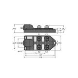 Passive Actuator/Sensor Box, M12 × 1 With Homerun Cable, 4-port   TB-4M12-4-5/TXL