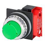 Projecting push-button, green, N.C.