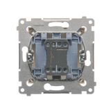 Two gang switch with indicator light, LED not replaceable Color: blue, (module), 10AX, quick connection, white