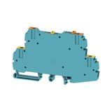 Test-disconnect terminal, Screw connection, blue, 2.5 mm², 17 A, 500 V, Number of connections: 4, Number of levels: 2