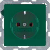 SCHUKO soc. out., screw-in lift terminals, Q.1/Q.3, green velvety