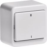 On/off switch 2pole with imprint "0" and "I", surface-mounted, surface