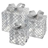 LED presents, 3 sizes, indoor, cool white, timer