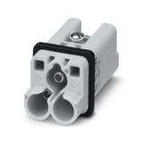 HDC insert, Male, 830 V, 40 A, Number of poles: 2, Axial screw connection, Size: 1