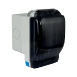 AVE SEAL IP66 S44 ENCLOSURE WITH UNIVERSAL SCHUKO SOCKET 10/16A - OPENING LID