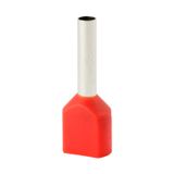 Insulated double sleeve terminal HI 2x1.0/8-red, red, Al/Cu