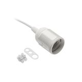 Socket E27 with cable and terminal block, white