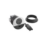 DISQ 80 1 SOCKET SCH + USB A+C + RJ45 CAT6 UTP BLACK-METAL WIELAND CORD 0,5M