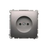 Single socket outlet without earthing, Inox, metallized, 16A
