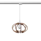 HANGING LAMP 3 PHASE MANDELINO NATURAL WOOD E27 3000K 7.5W 620LM WHITE