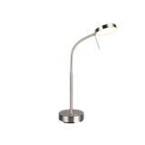 Moreno LED table lamp brushed steel rechargeable
