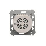 Single switch with indicator light, with indicator light LED not replaceable Color: blue, (module), 10AX, quick connection, Silver matt, metalic