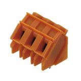 Printed circuit board terminals, 7.50 mm, Number of poles: 2, 135°, Solder pin length (l): 3.2 mm, tinned, orange, Clamping yoke connection, Clamping range, max. : 6 mm², Box