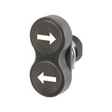 Twin push-button, R.H.-L.H. arrow, black-black