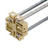 Busbar support, silver, 100 °C, Width: 65 mm, V-2, Polyamide 66