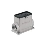 HDC enclosures, Size: 4, Protection degree: IP65, in plugged condition, Base housing, Central locking at the top, high, Size of cable entries: PG 21
