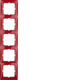 Frame 5gang, S.1, red glossy