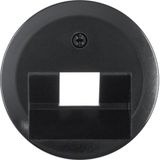 Central part RJ data socket 1-way, 45°, Series 1930/Glass, black