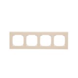 Quadruple frame, glass, frosted cream glass