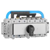 Switch 1-0-2, with auxiliary contact (AUX), mod., 4-pole, 125A